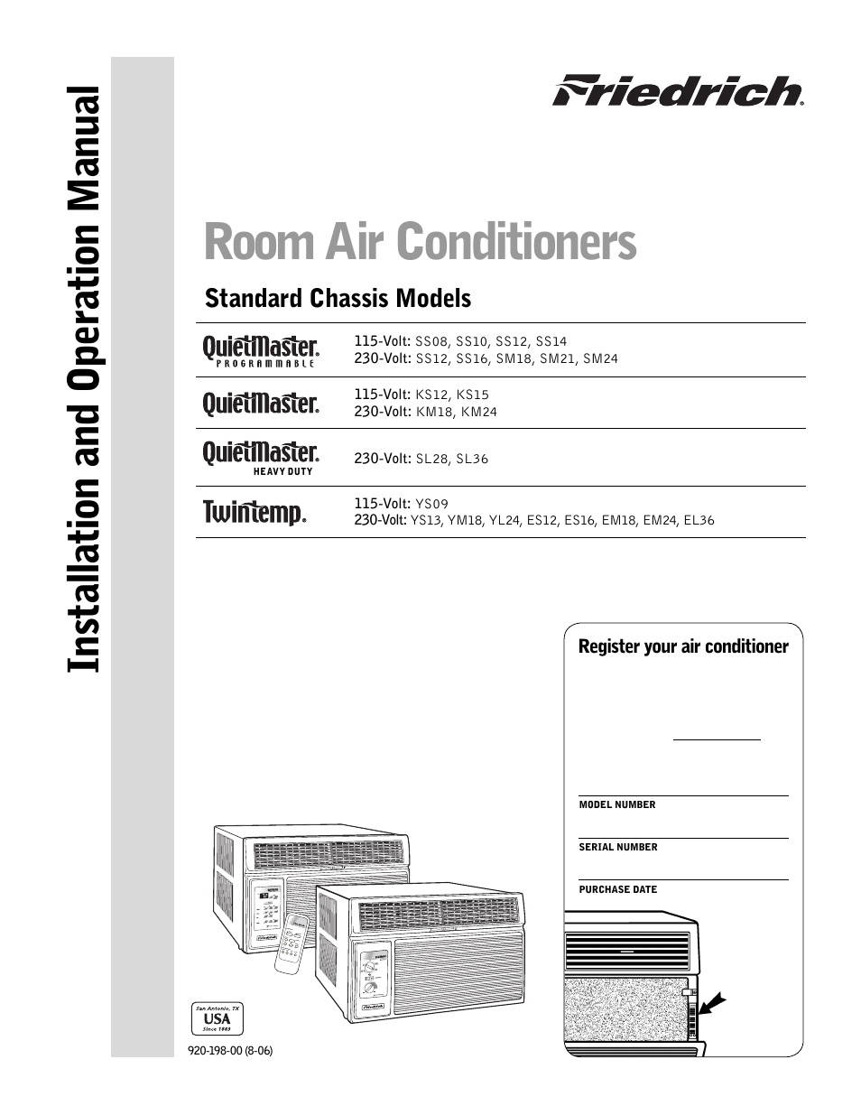 Friedrich KS15 User Manual | 56 pages