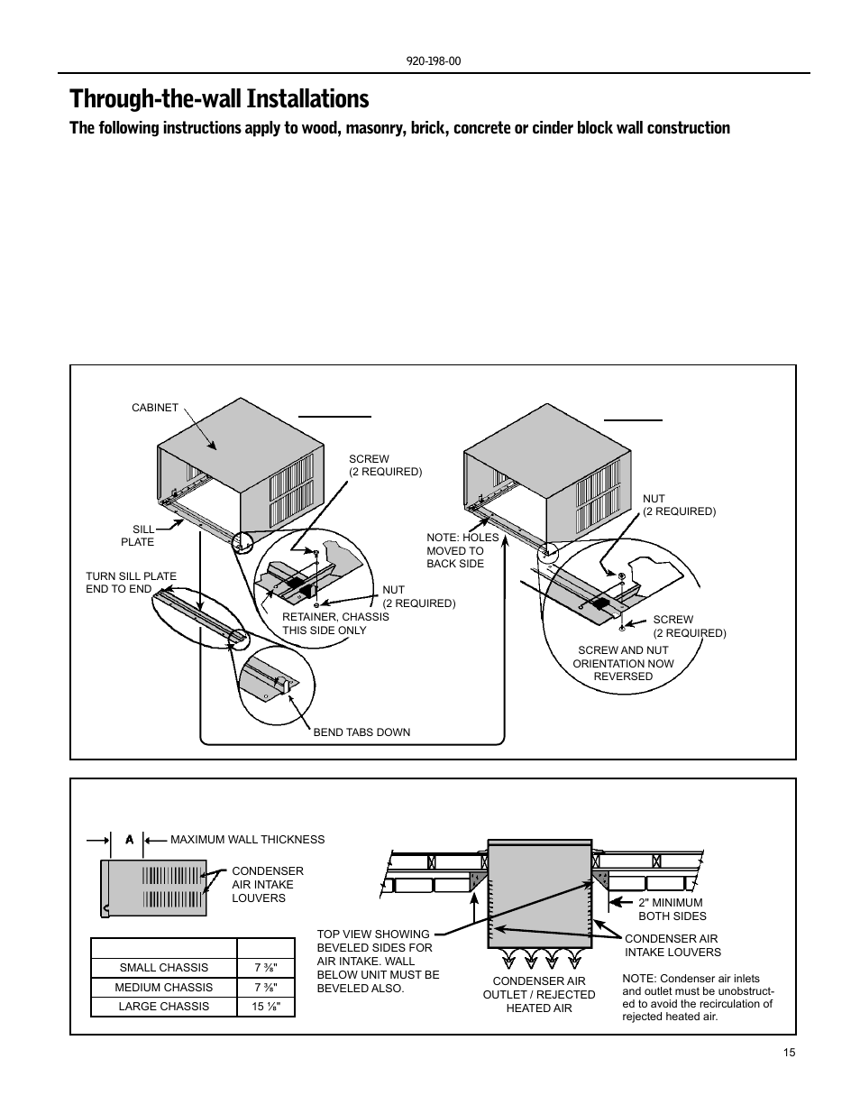 Through-the-wall installations, Before after, Top view | Friedrich KS15 User Manual | Page 15 / 56