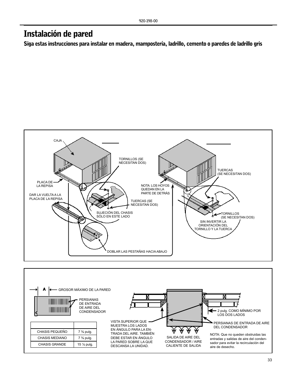 Instalación de pared, Vista superior, Antes después | Friedrich KS15 User Manual | Page 33 / 56