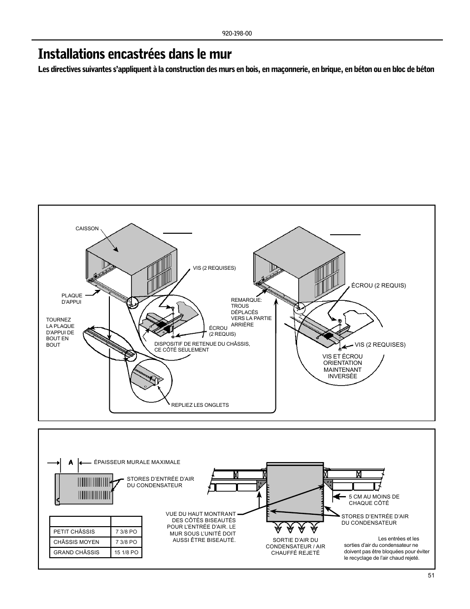 Installations encastrées dans le mur, Avant après, Vue du haut | Friedrich KS15 User Manual | Page 51 / 56