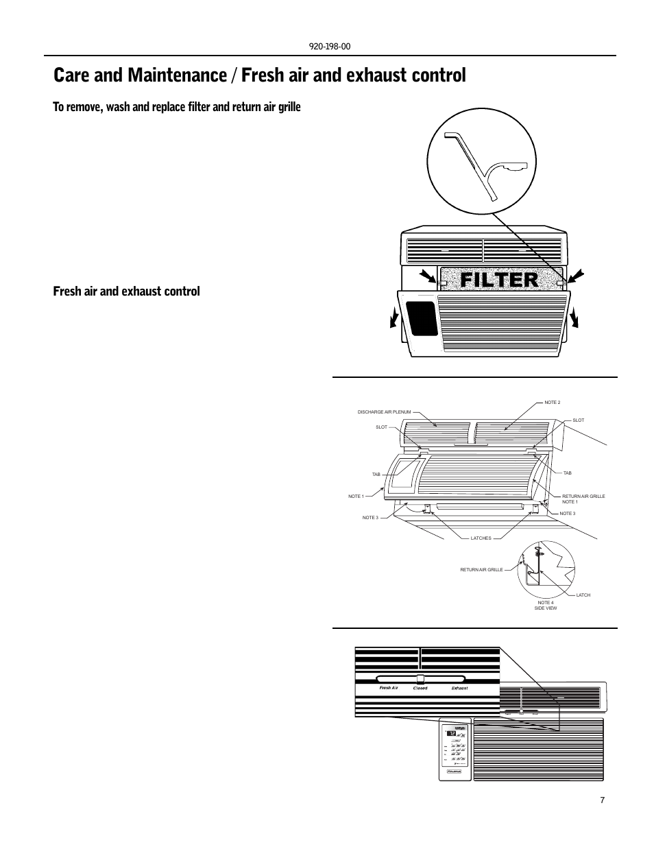Fresh air and exhaust control, Figure 7, Figure 8 figure 9 | Friedrich KS15 User Manual | Page 7 / 56
