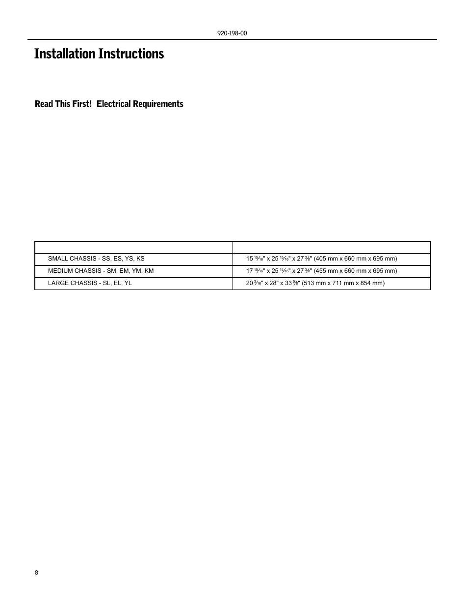 Installation in struc tions, Read this first! electrical requirements | Friedrich KS15 User Manual | Page 8 / 56