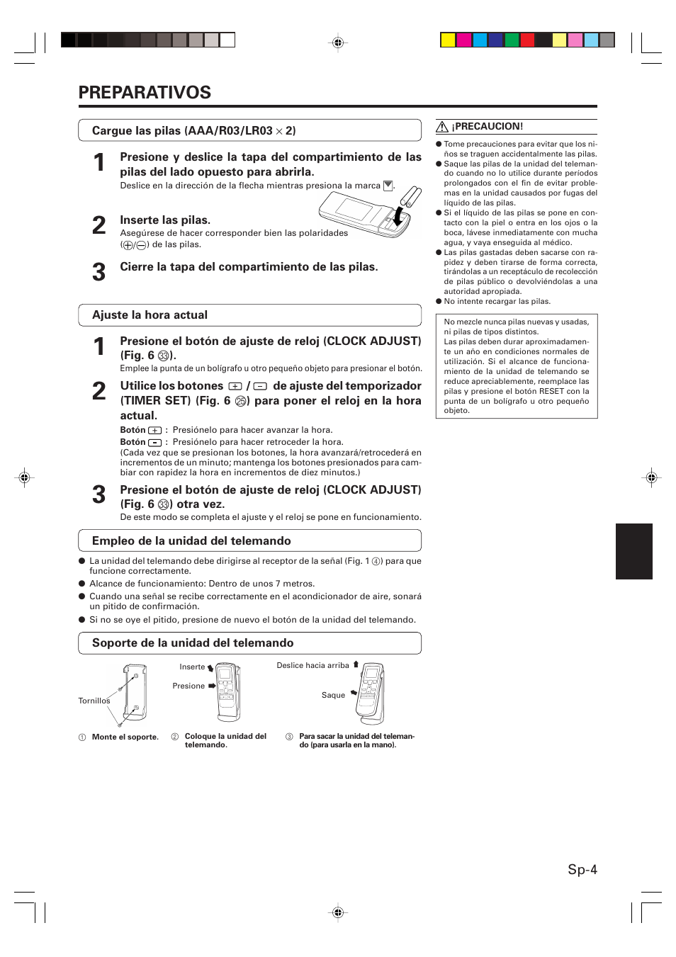 Preparativos, Sp-4 | Friedrich MW24Y3F User Manual | Page 33 / 46