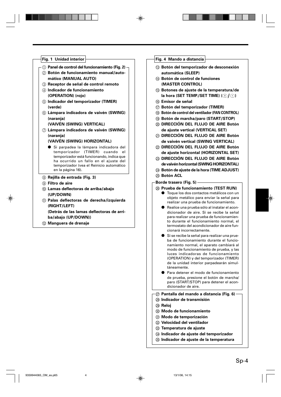 Sp-4 | Friedrich 9359944065 User Manual | Page 41 / 56