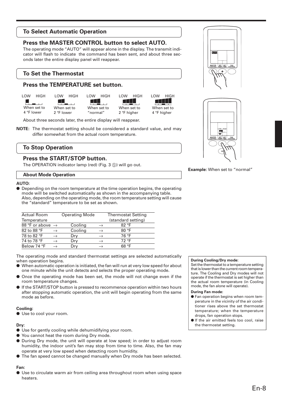 En-8 | Friedrich MW12C3E User Manual | Page 11 / 62