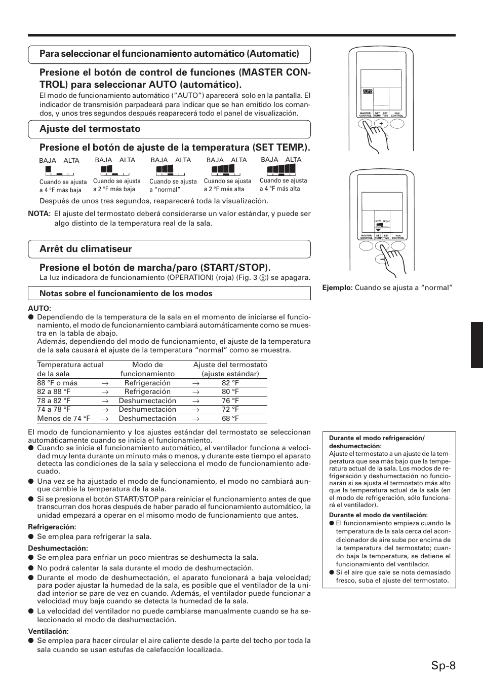 Sp-8 | Friedrich MW12C3E User Manual | Page 47 / 62