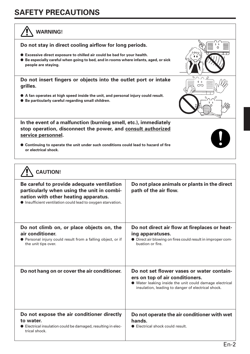 Safety precautions, En-2 | Friedrich MW12C3E User Manual | Page 5 / 62