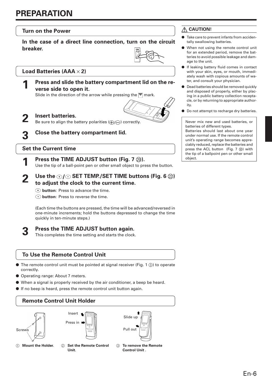 Preparation, En-6 | Friedrich MW12C3E User Manual | Page 9 / 62