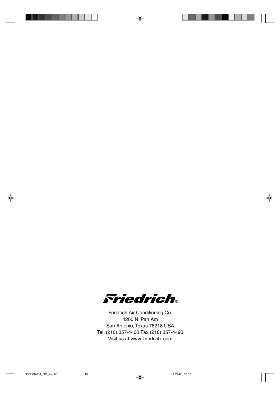 Friedrich AIR CONDITIONER CEILING SUSPENSION TYPE P/N9362292054 User Manual | Page 52 / 52