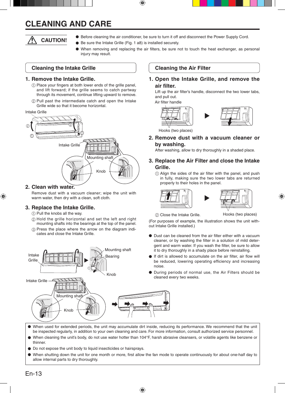 Cleaning and care, En-13 | Friedrich 9315345288 User Manual | Page 14 / 52