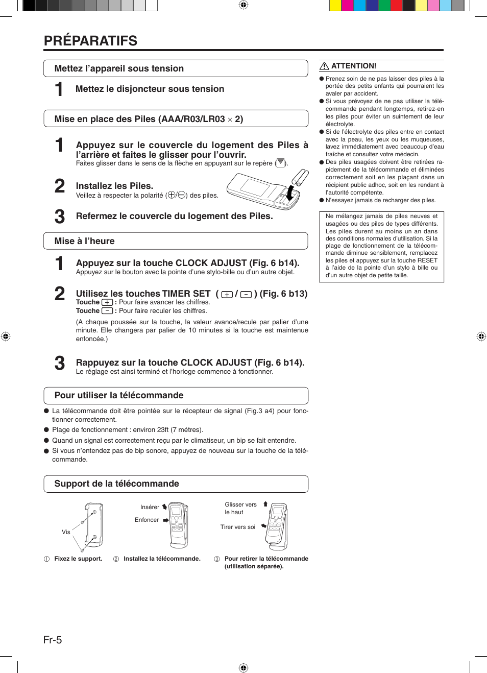 Préparatifs, Fr-5 | Friedrich 9315345288 User Manual | Page 22 / 52