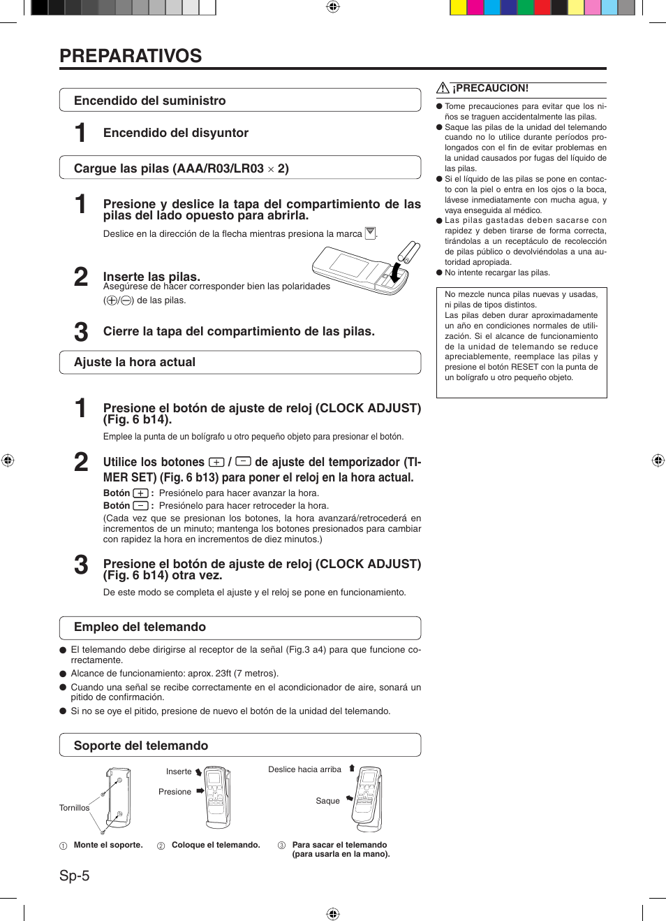 Preparativos, Sp-5 | Friedrich 9315345288 User Manual | Page 38 / 52