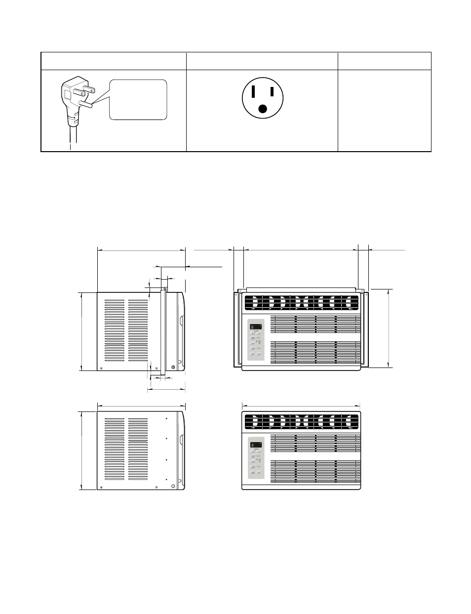 Troubleshooting guide, 4 electrical data, Line cord plug use wall receptacle power supply | 1 outside dimensions (unit: mm [in]), Use of extension cords | Friedrich CP05N10A User Manual | Page 12 / 22