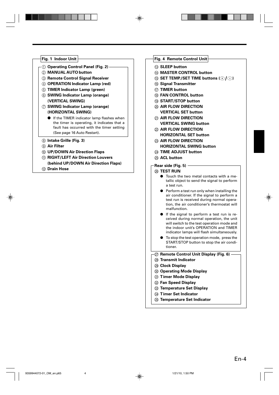 En-4 | Friedrich P/N9359944072-01 User Manual | Page 5 / 20