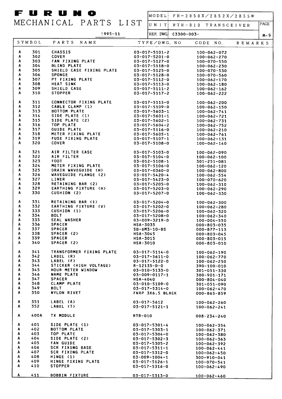 Furuno FR-2805 Series User Manual | Page 124 / 169