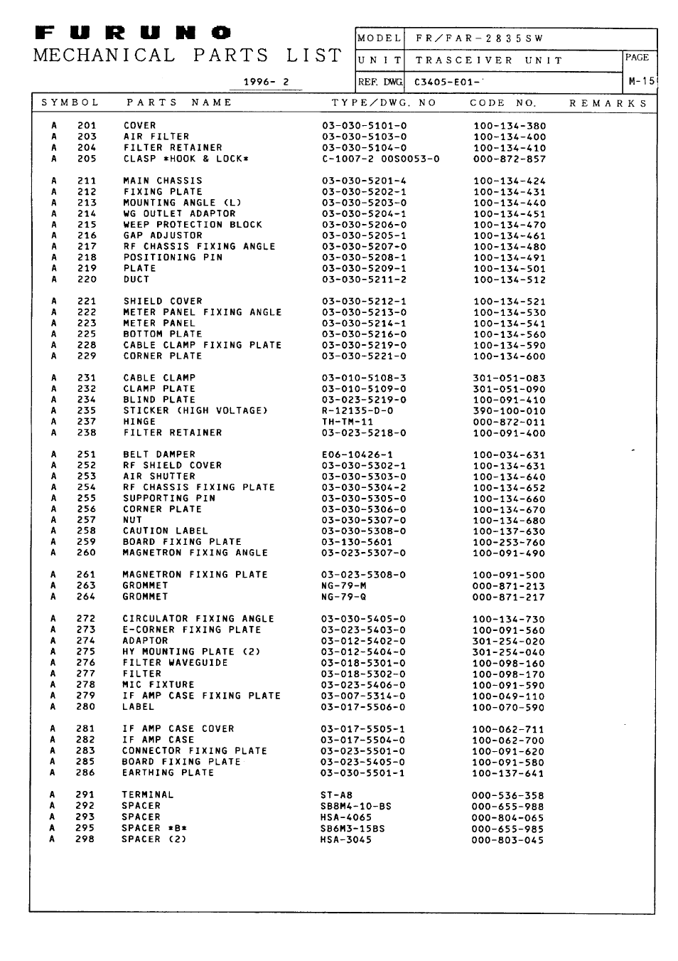 Furuno FR-2805 Series User Manual | Page 131 / 169