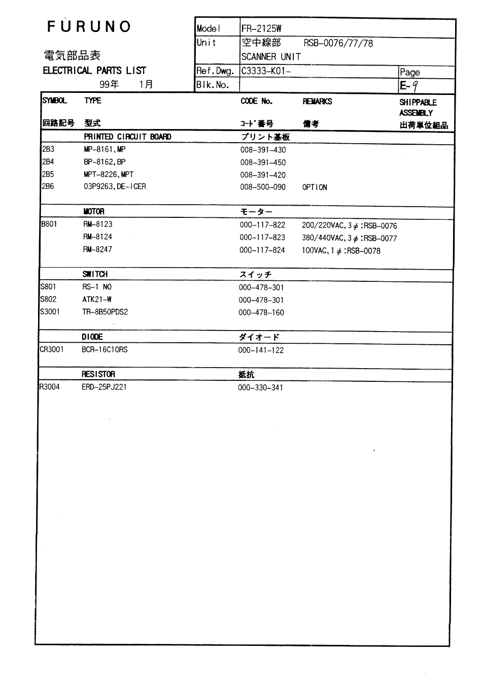 Furuno FR-2805 Series User Manual | Page 139 / 169