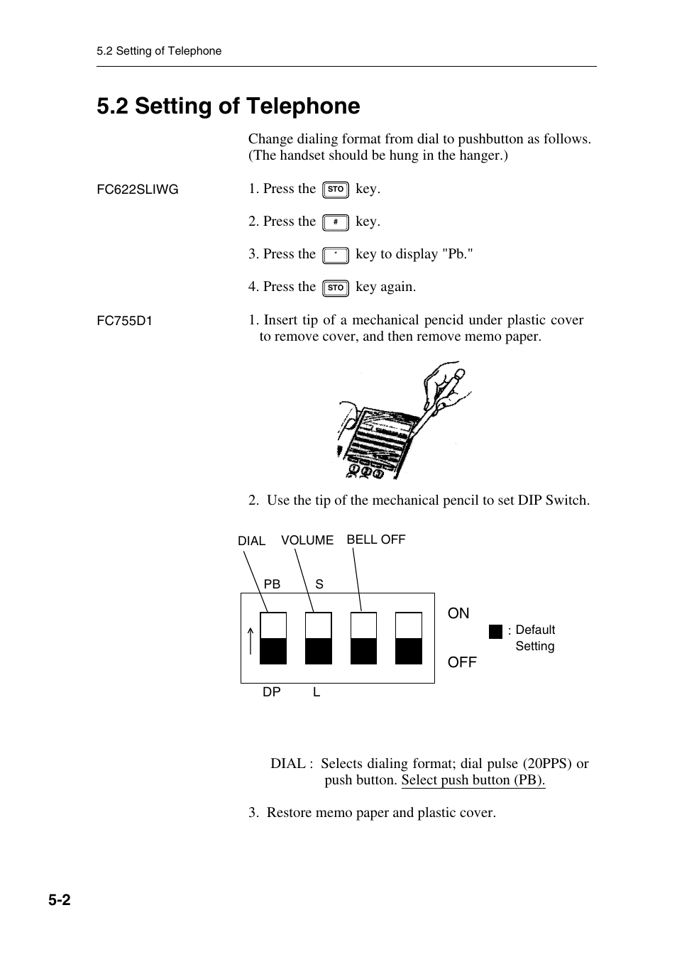 2 setting of telephone | Furuno FELCOM 81B User Manual | Page 56 / 87