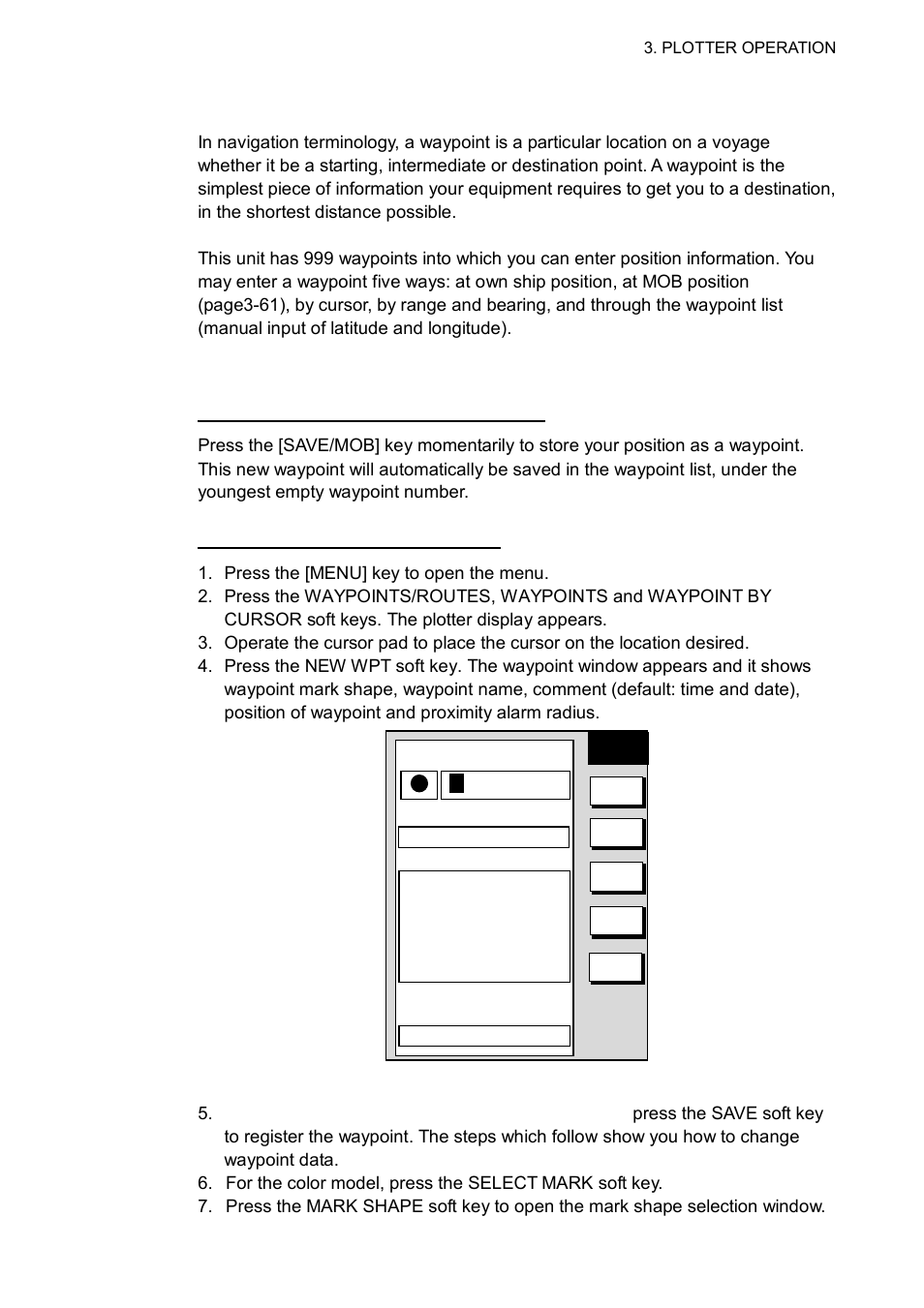 8 waypoints, 1 entering waypoints, 0 0 1 w p t | Furuno 1763C User Manual | Page 113 / 260