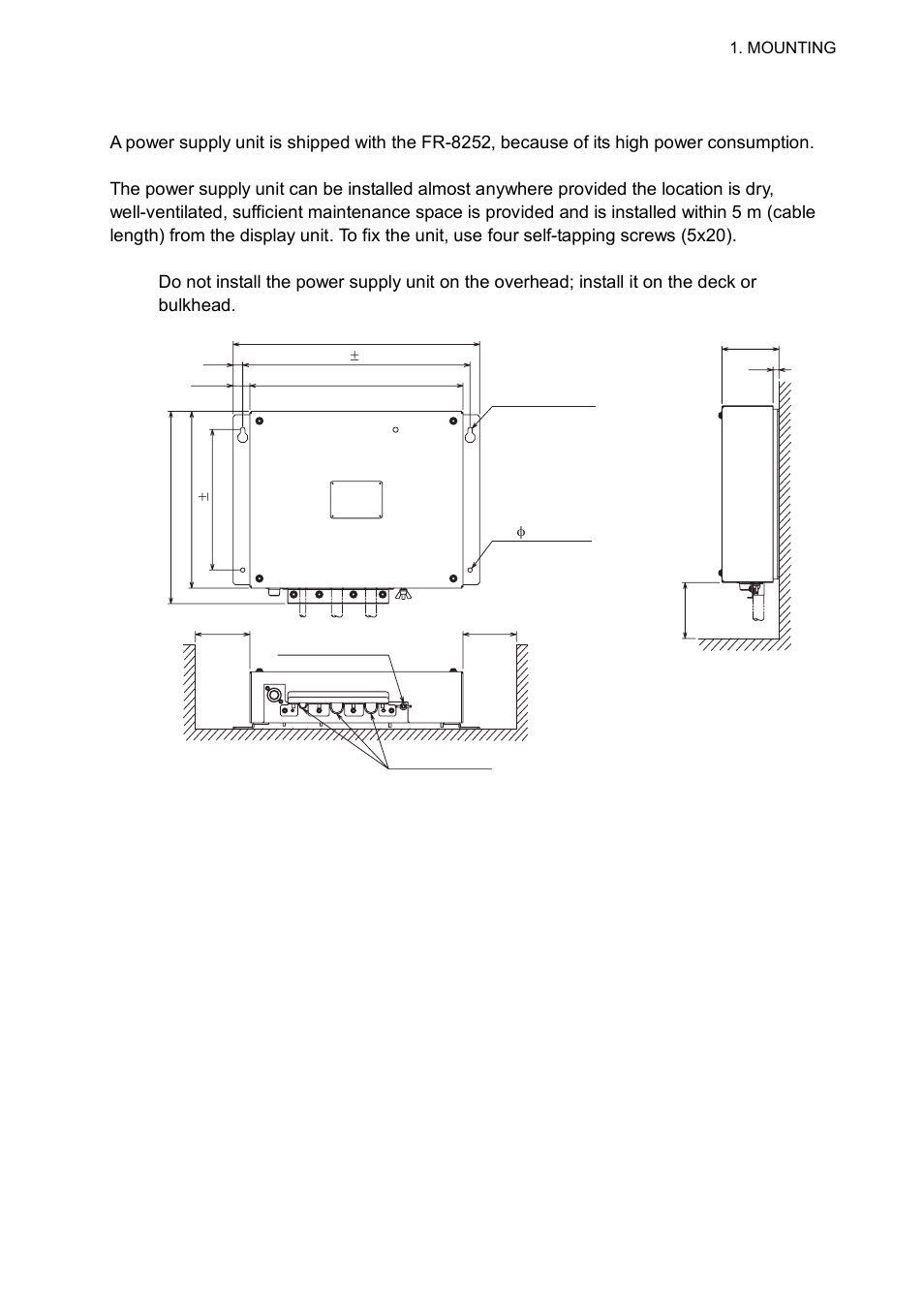 3 power supply unit | Furuno MARINERADAR FR-8122 User Manual | Page 23 / 56