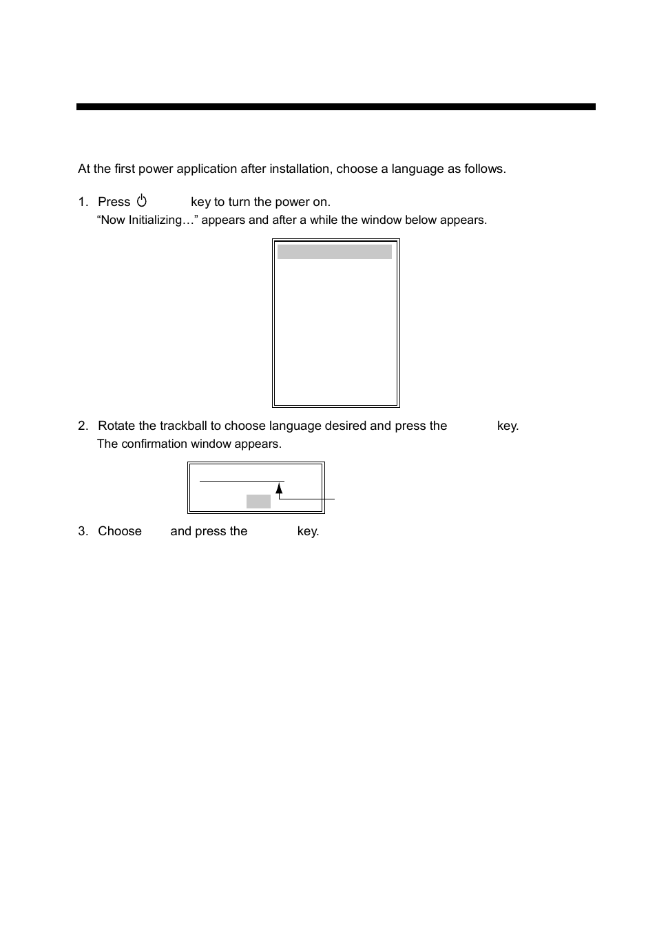 Setting up the equipment, 1 setting language | Furuno MARINERADAR FR-8122 User Manual | Page 29 / 56