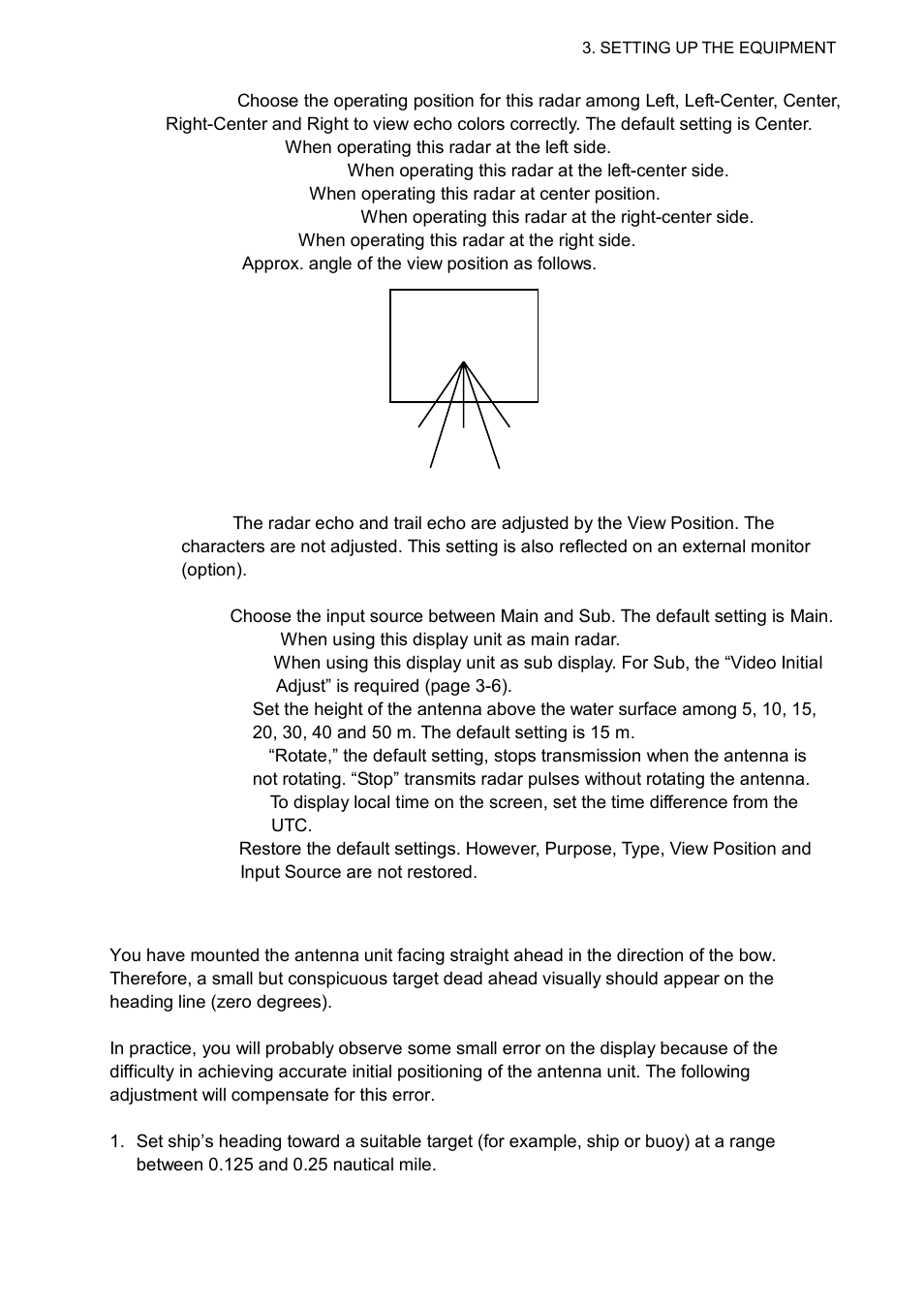 Heading adjustment | Furuno MARINERADAR FR-8122 User Manual | Page 31 / 56