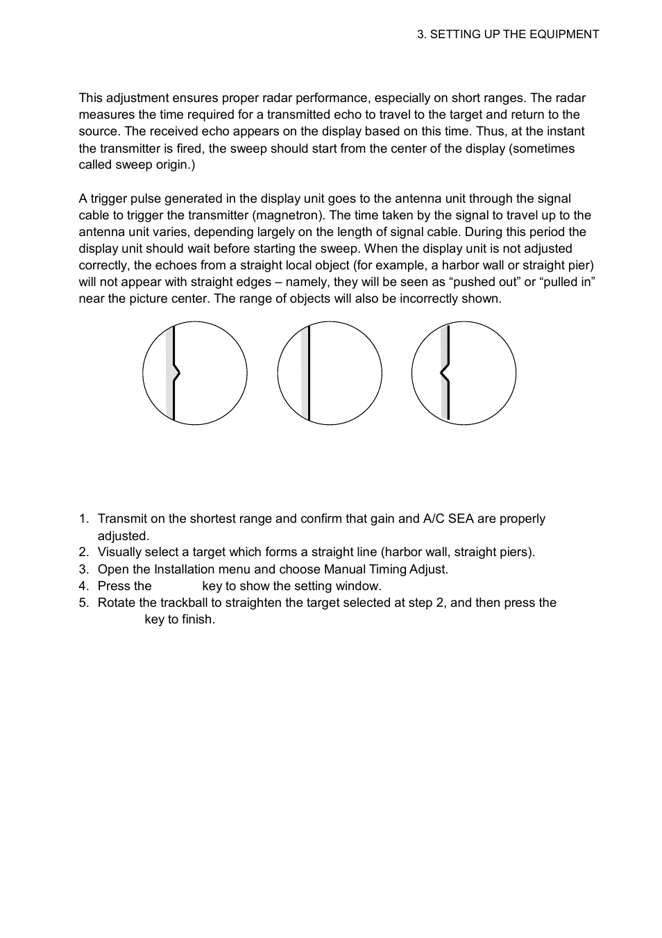 5 manual timing adjust | Furuno MARINERADAR FR-8122 User Manual | Page 33 / 56