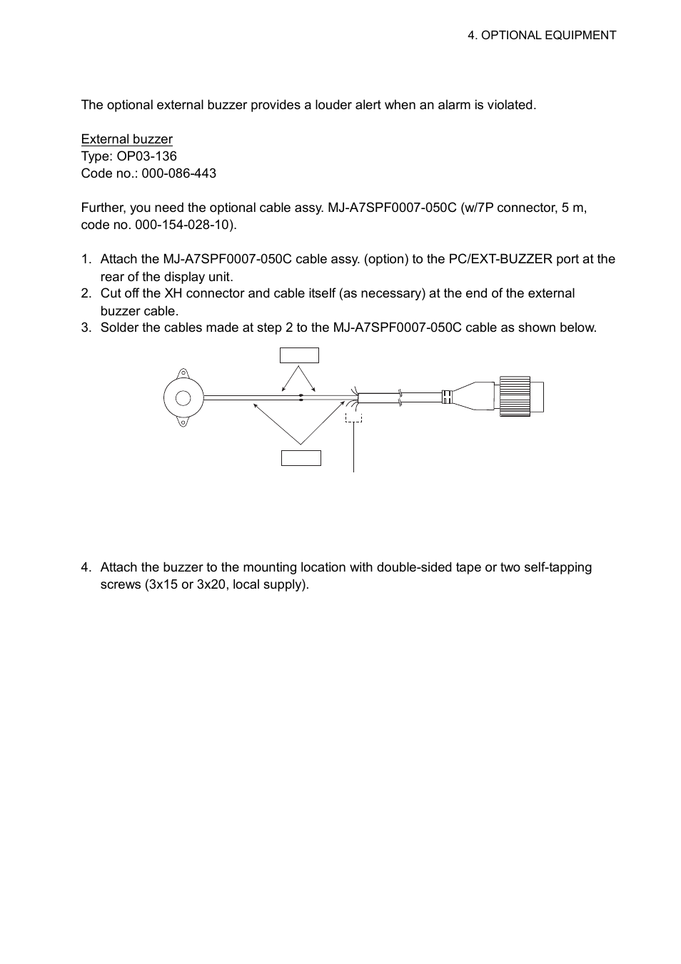 4 external buzzer | Furuno MARINERADAR FR-8122 User Manual | Page 41 / 56