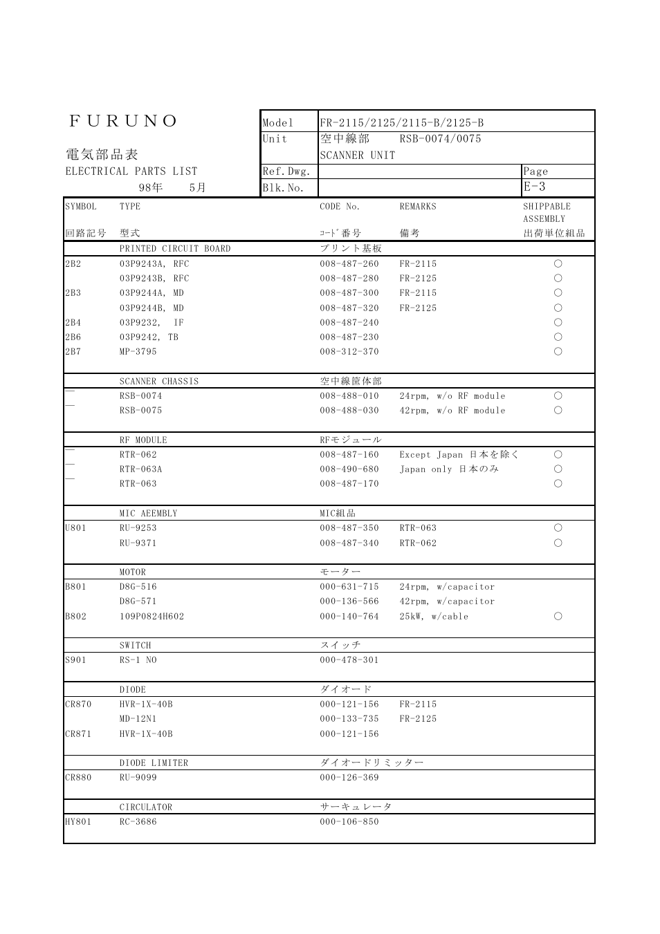 Furuno FR-2105-B User Manual | Page 163 / 197