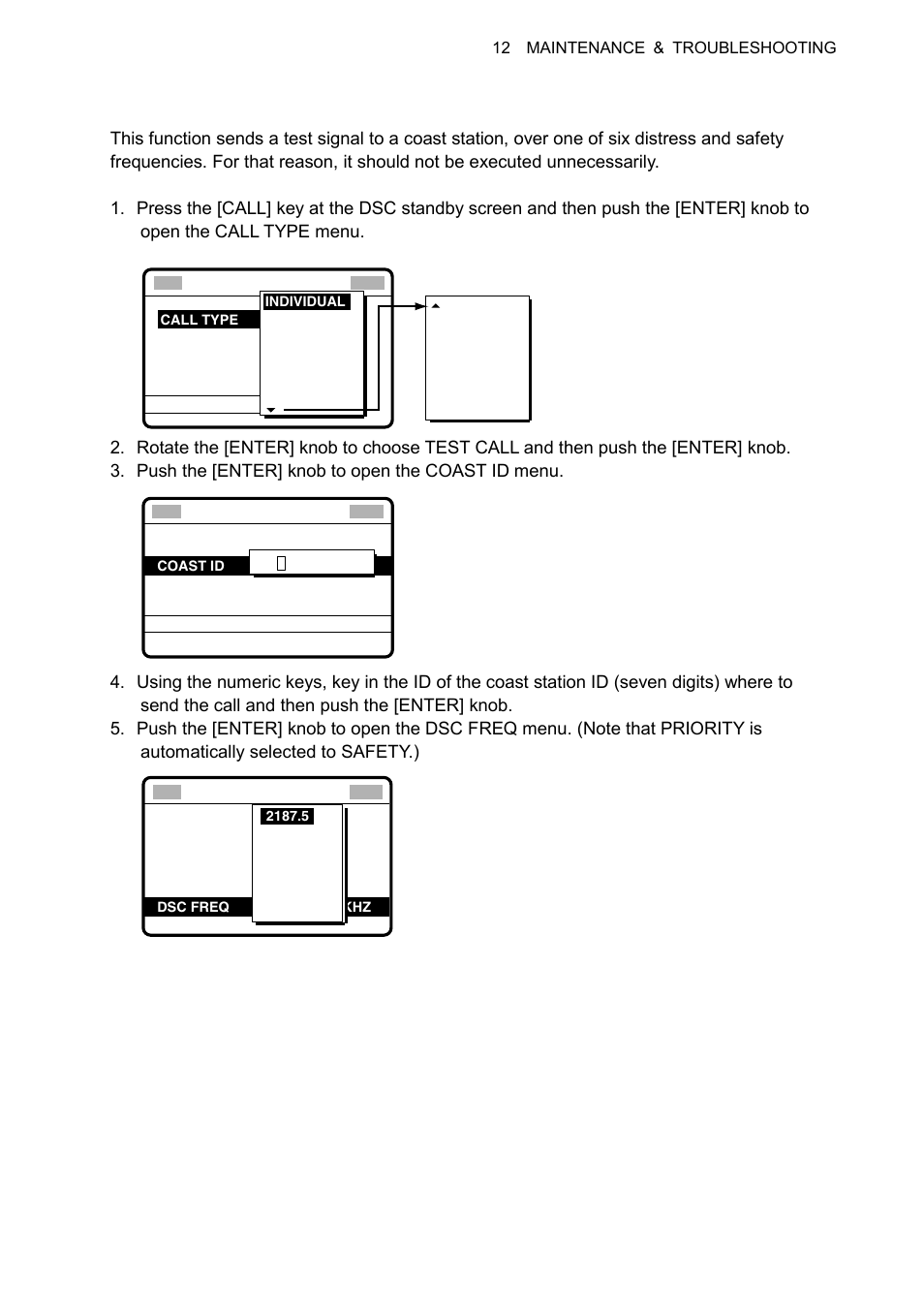 7 test call | Furuno FS-1570 User Manual | Page 173 / 215