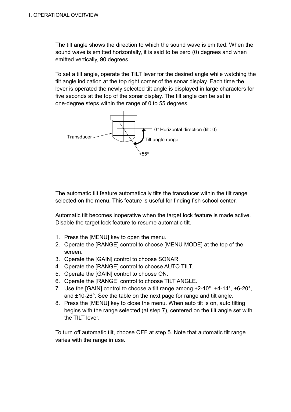 4 setting the tilt angle | Furuno CSH-5L/CSH-8L User Manual | Page 20 / 89