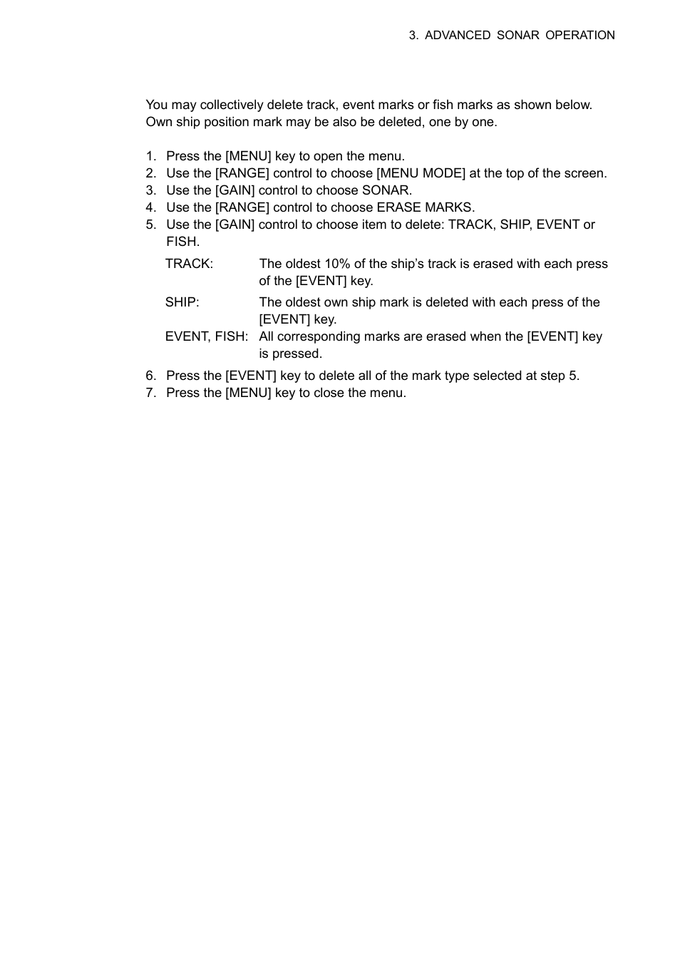 7 collectively deleting marks | Furuno CSH-5L/CSH-8L User Manual | Page 45 / 89