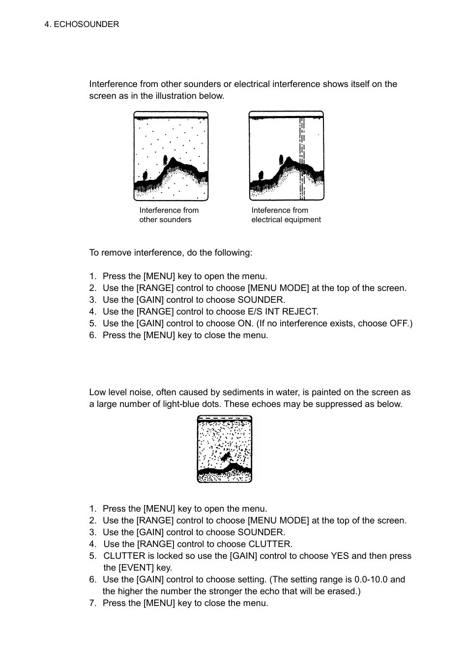 5 suppressing interference, 6 suppressing low level noise | Furuno CSH-5L/CSH-8L User Manual | Page 54 / 89