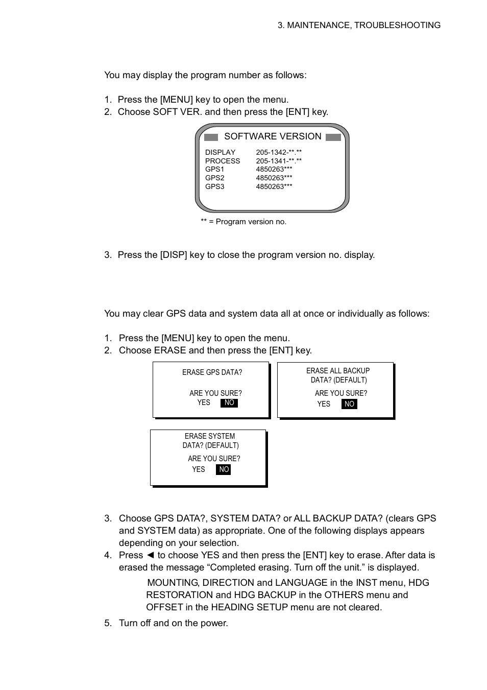 4 program number, 5 clearing data | Furuno SC-110 User Manual | Page 59 / 89