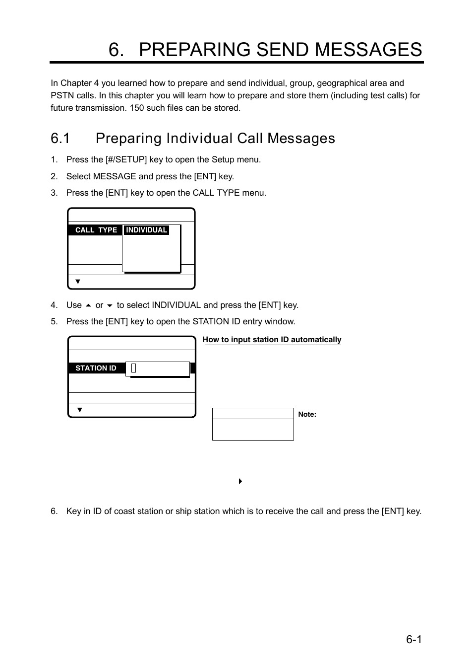 Preparing & sending messages, 1 preparing individual call messages, Preparing send messages | Furuno RC-1500-1T User Manual | Page 131 / 418