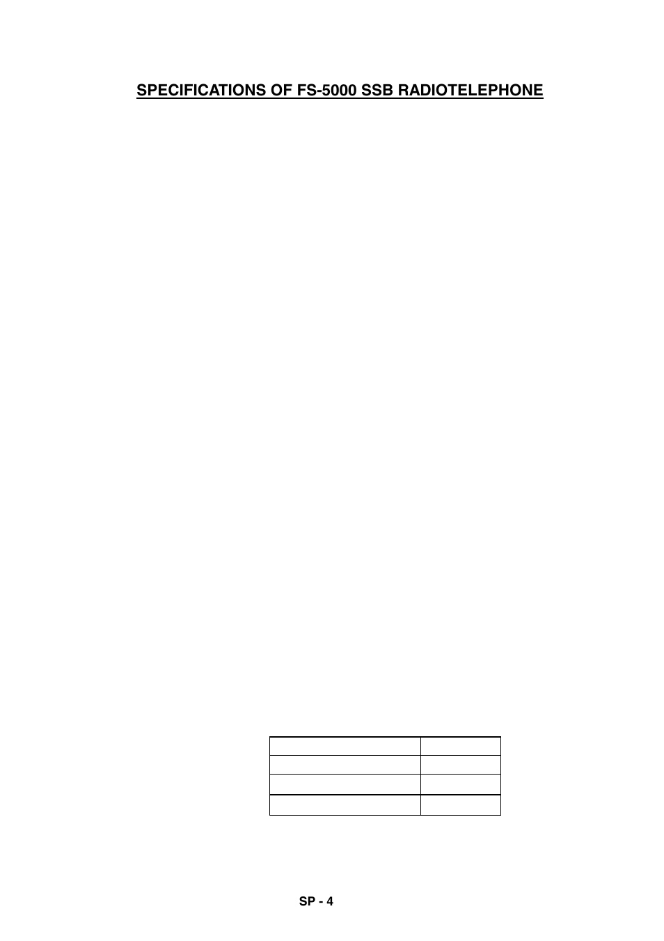 Specifications of fs-5000 ssb radiotelephone | Furuno RC-1500-1T User Manual | Page 410 / 418
