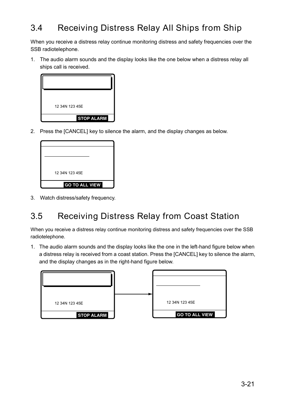 4 receiving distress relay all ships from ship, 5 receiving distress relay from coast station | Furuno RC-1500-1T User Manual | Page 75 / 418