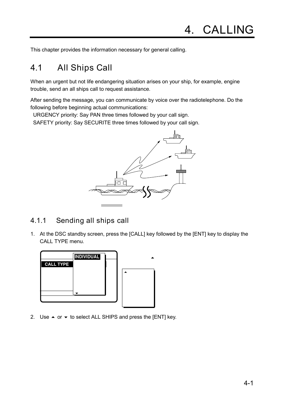 Calling, 1 all ships call, 1 sending all ships call | Furuno RC-1500-1T User Manual | Page 77 / 418