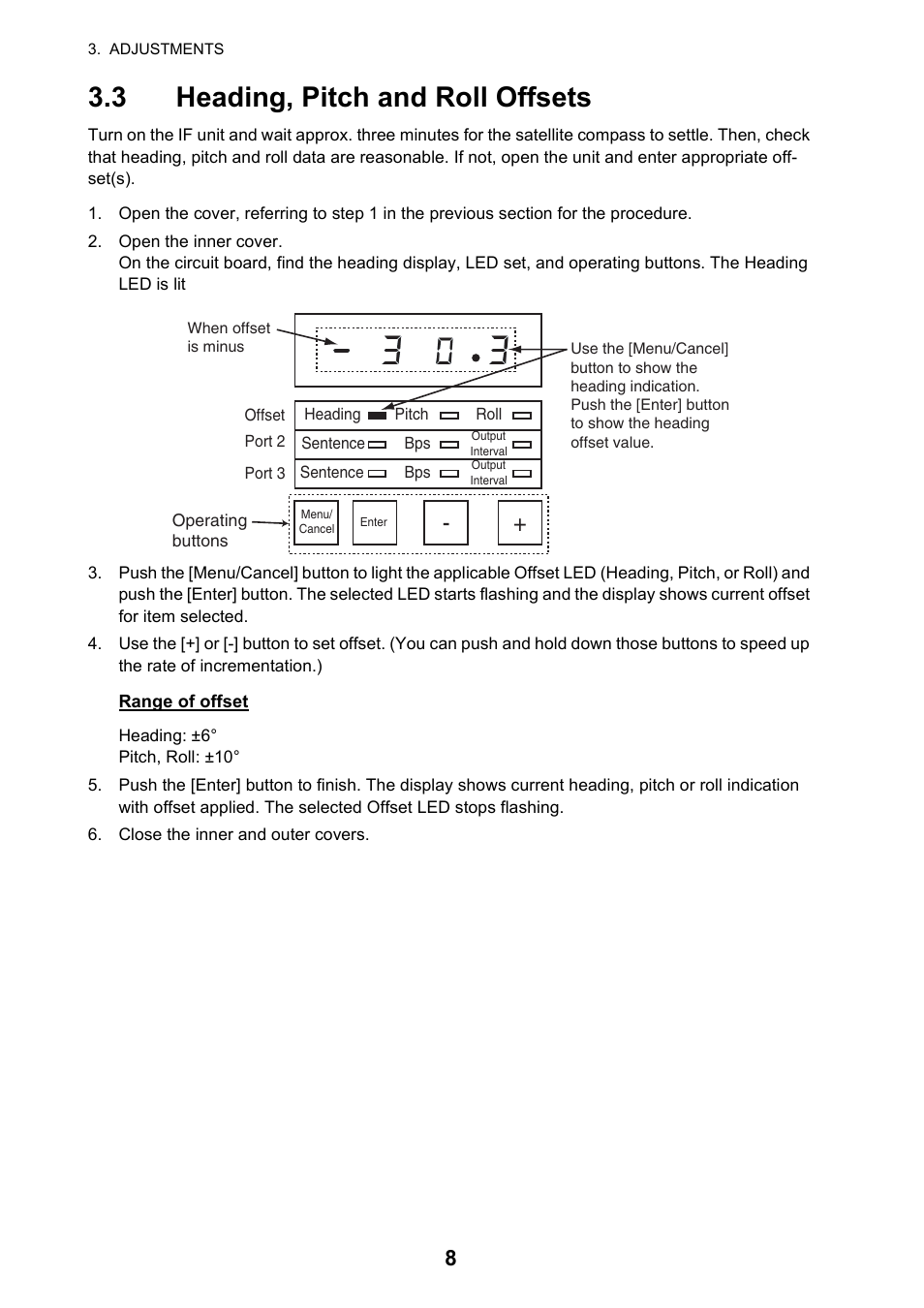 3 heading, pitch and roll offsets | Furuno IF-NMEASC User Manual | Page 16 / 28