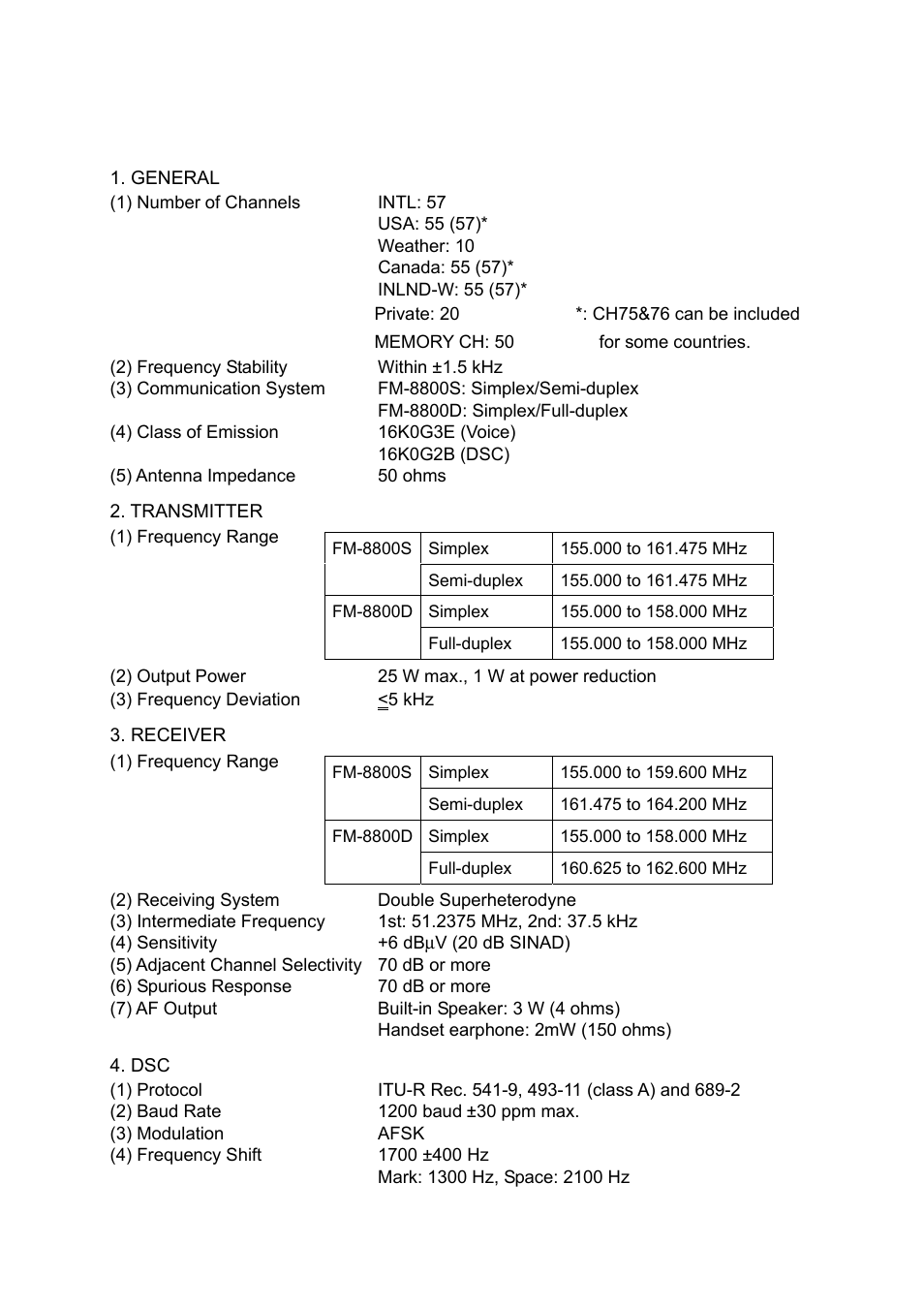 Specifications | Furuno FM-8800D User Manual | Page 133 / 137