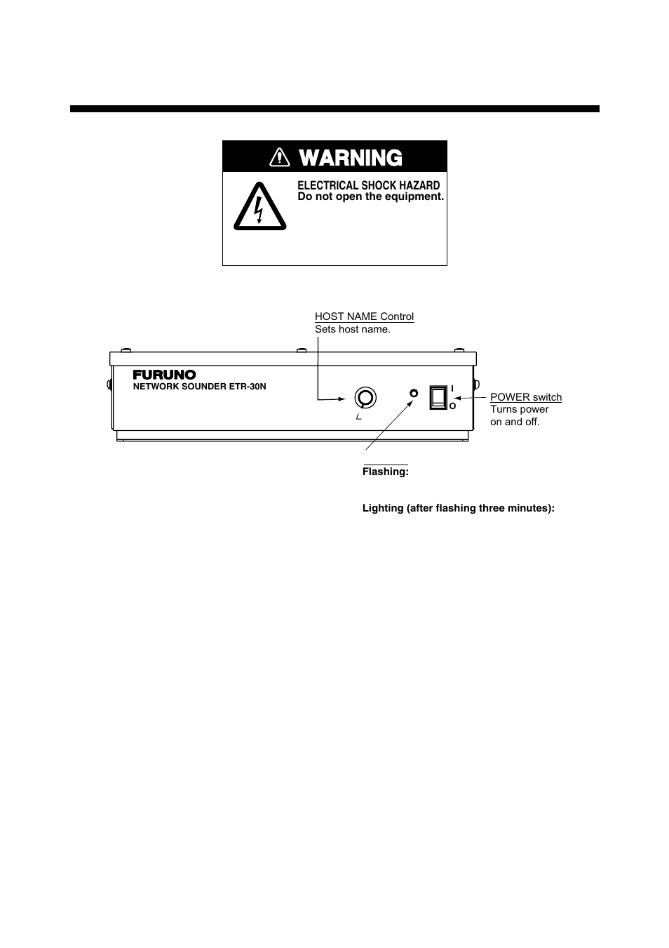 Operation, maintenance, 1 controls, Warning | Network sounder etr-30n | Furuno ETR-30N User Manual | Page 34 / 48