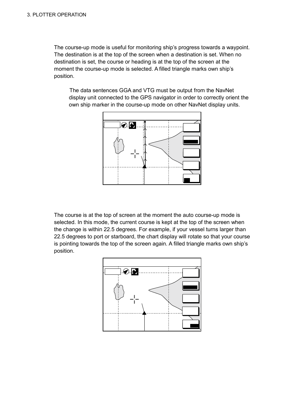 8 3.2.2 course-up, 3 auto course-up | Furuno NAVNET 1823C User Manual | Page 94 / 260