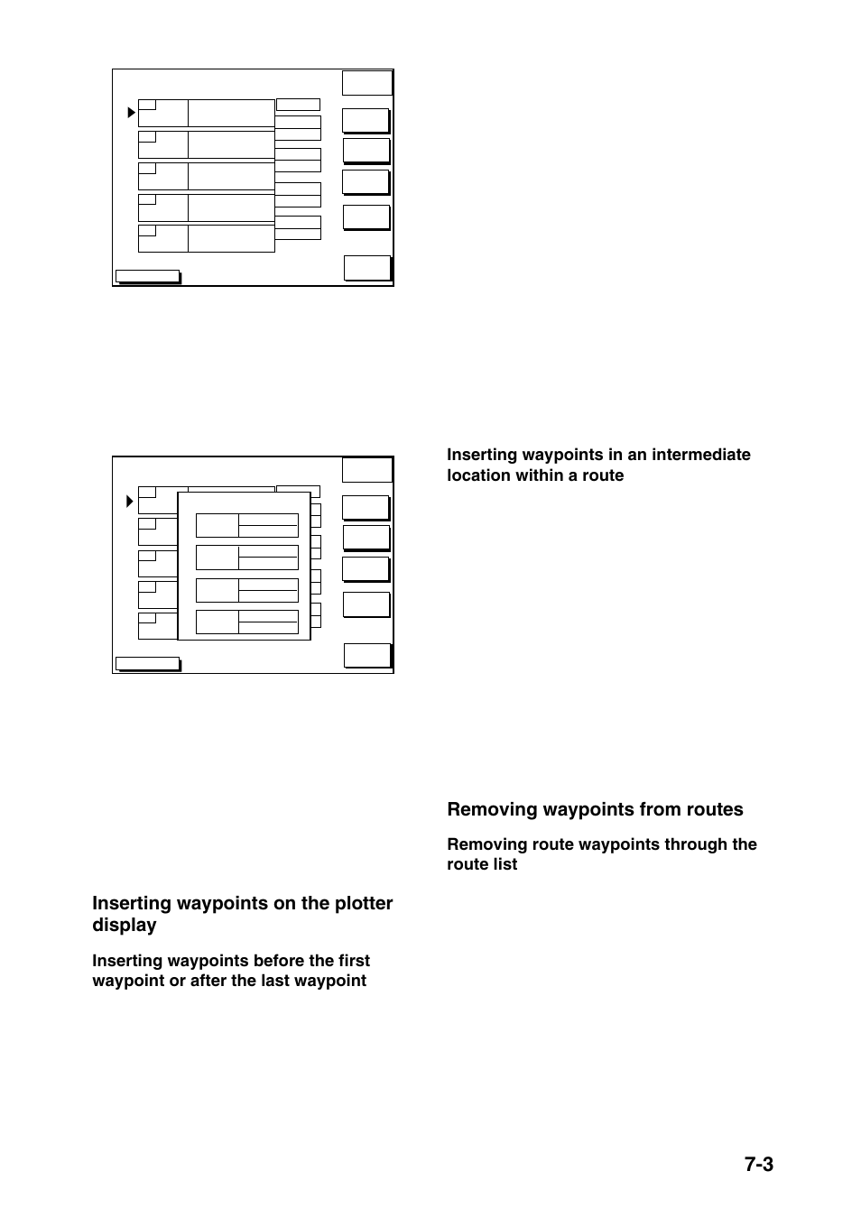 Inserting waypoints on the plotter display, Removing waypoints from routes | Furuno NAVIONICS GP-1850F User Manual | Page 51 / 110