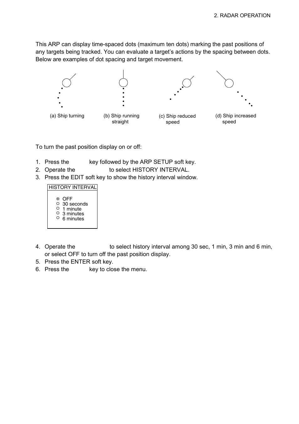 6 displaying past position (arp) | Furuno 1724C User Manual | Page 64 / 241