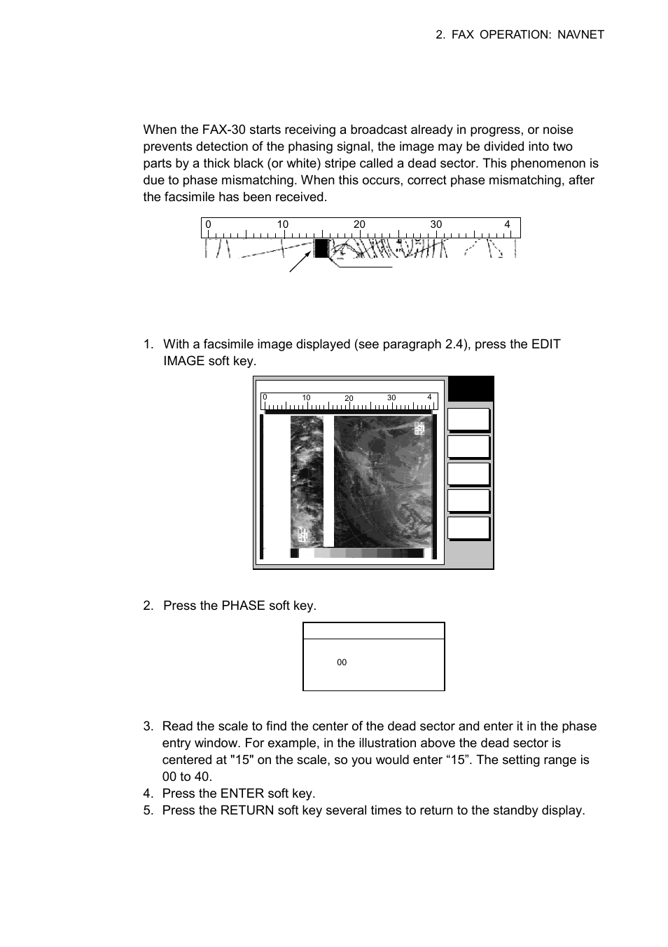 5 processing facsimile images, 1 phase mismatch | Furuno FAX-30 User Manual | Page 35 / 115