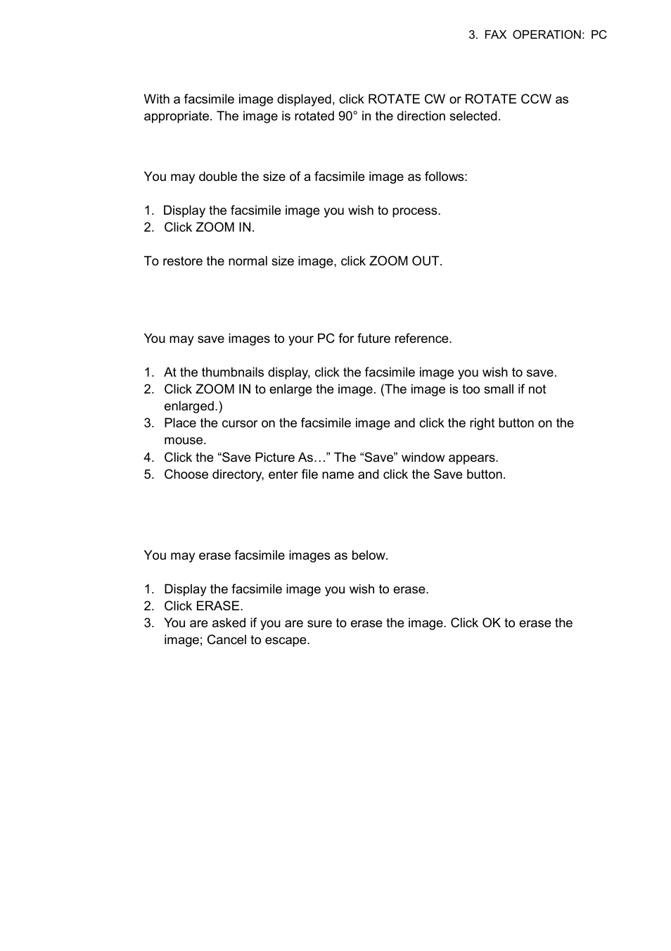 5 erasing facsimile images | Furuno FAX-30 User Manual | Page 51 / 115