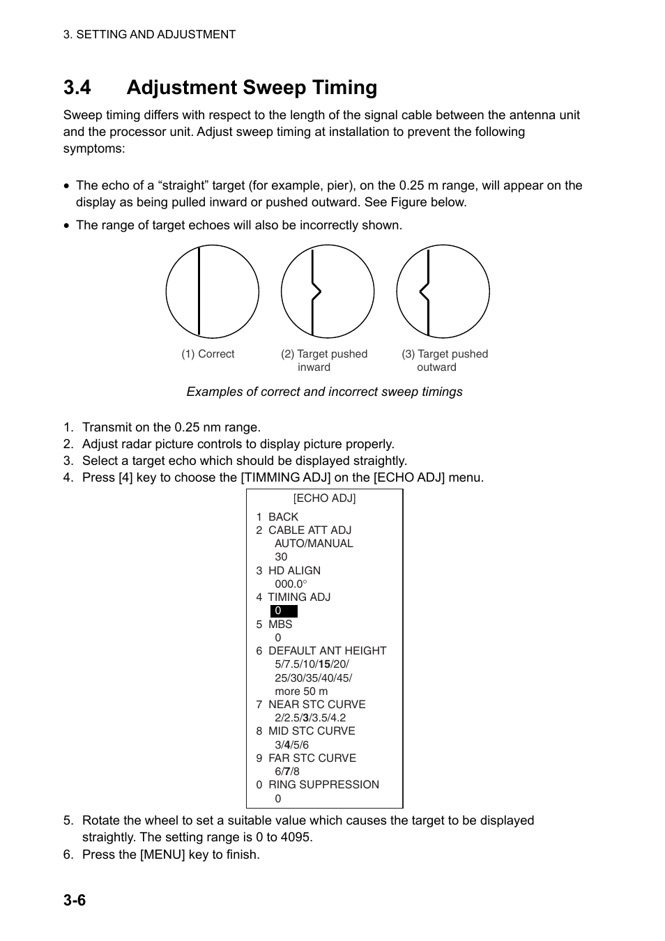 4 adjustment sweep timing | Furuno 2837S User Manual | Page 46 / 123
