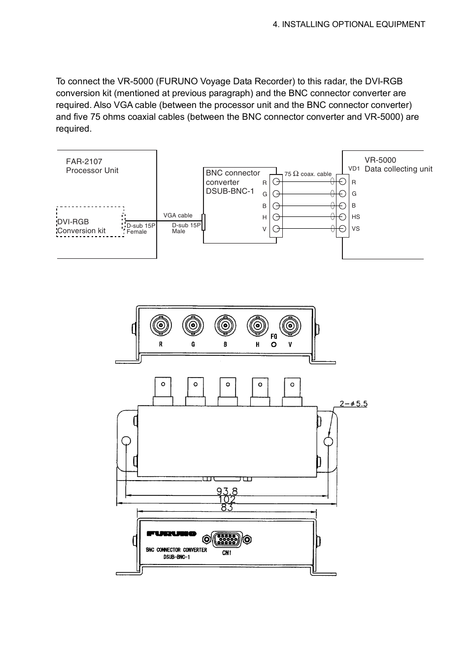 4 bnc connector converter | Furuno 2837S User Manual | Page 77 / 123