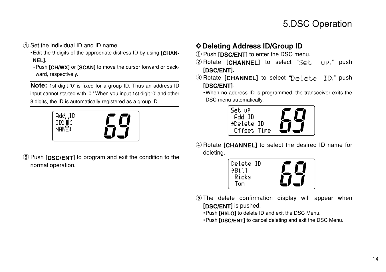 Dsc operation | Furuno MARINE VHF RADIOTELEPHONE FM-3000 User Manual | Page 23 / 76