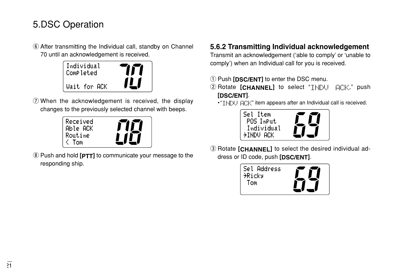 Dsc operation | Furuno MARINE VHF RADIOTELEPHONE FM-3000 User Manual | Page 30 / 76